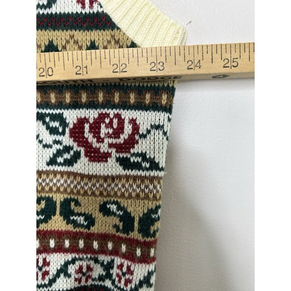 Cricket Lane Vintage 80s Sweater Vest Button Up Rose Buttons Women's Size 20W - Picture 7 of 11